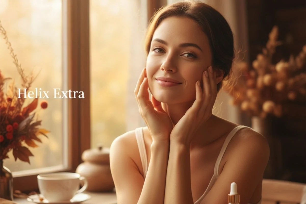 Trattamento pelle e autunno per viso rigenerato con prodotti naturali Helix Extra